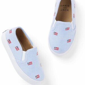 Janie & Jack | American flag 🇺🇸 slip ons  size 9 toddler